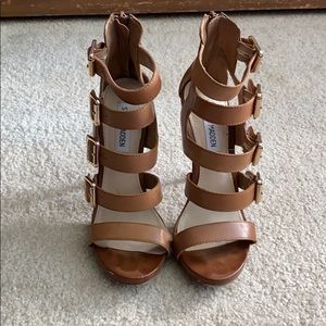 Steve Madden Camel Caged Stiletto Heel